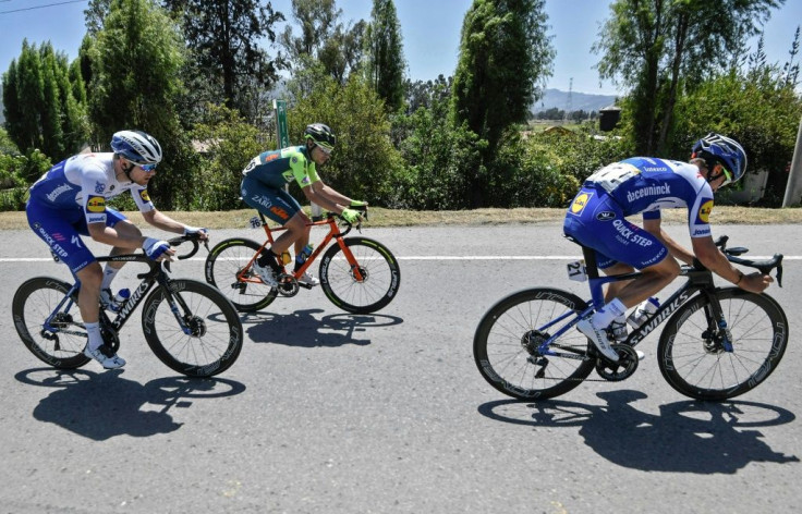 Marengo, centre, riding in Colombia in early February before the lockdown skittle the world sports calendar