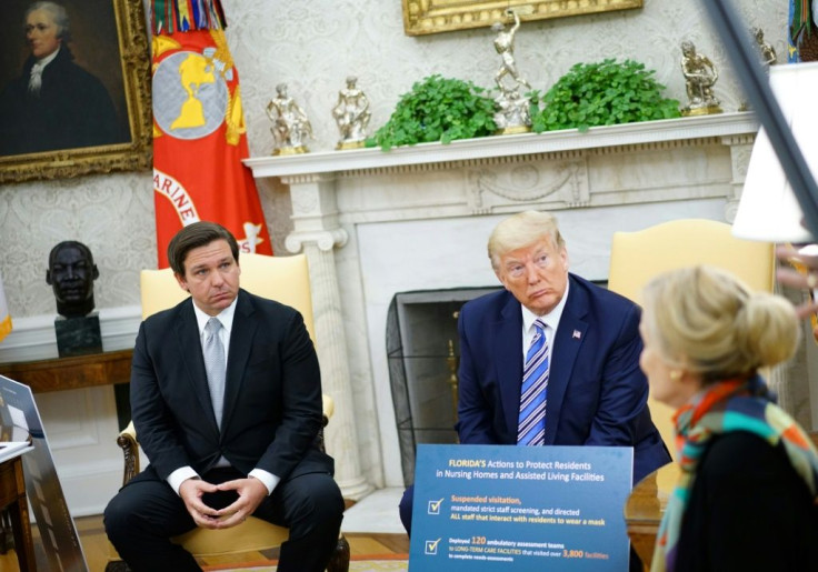 President Donald Trump and Florida Governor Ron DeSantis discussed new safety measures on international flights to the United States