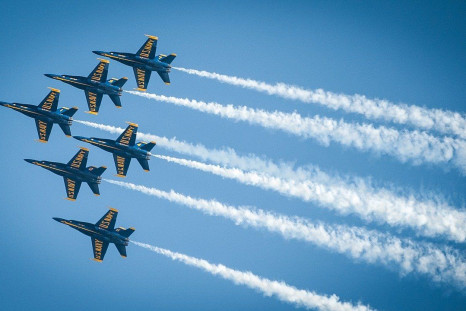 coronavirus pandemic flyover of navy blue angels and air force thunderbbirds made crowd ignore social distancing rules