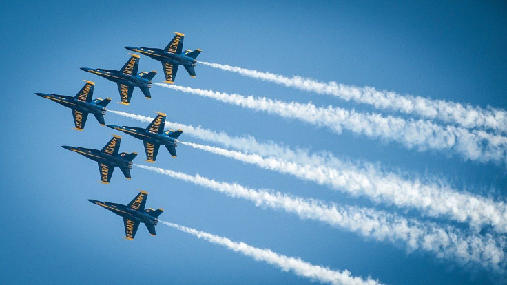 coronavirus pandemic flyover of navy blue angels and air force thunderbbirds made crowd ignore social distancing rules