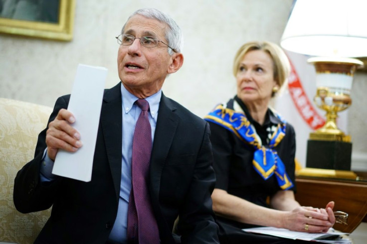 Dr. Anthony Fauci (L), director of the National Institute of Allergy and Infectious Diseases, says remdesivir is proven to help get coronavirus patients out of hospital