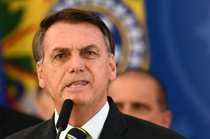 Jair Bolsonaro speaks at a press conference on April 24 in Brasilia
