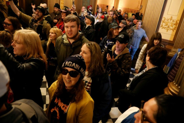 The protest was the second in April against Governor Gretchen Whitmer's stay-at-home orders