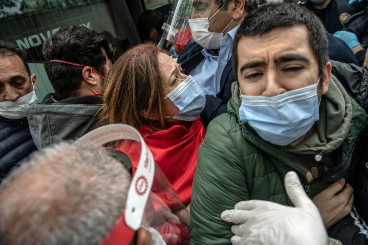 Two dozen protesters were arrested in Istanbul after trying to march toward Taksim Square in defiance of the lockdown