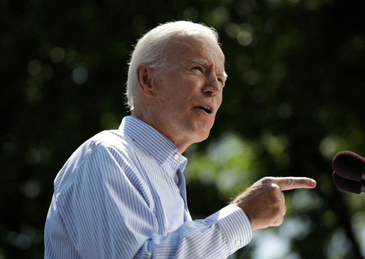 In this file photo taken on May 18, 2019, former US Vice President Joe Biden speaks during the kick off of his presidential election campaign in Philadelphia, Pennsylvania