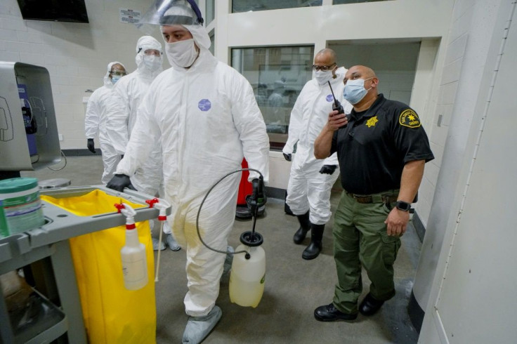 In the San Diego, California county jail, inmates are undertaking deep cleaining of the cells to prevent the spread of COVID-19