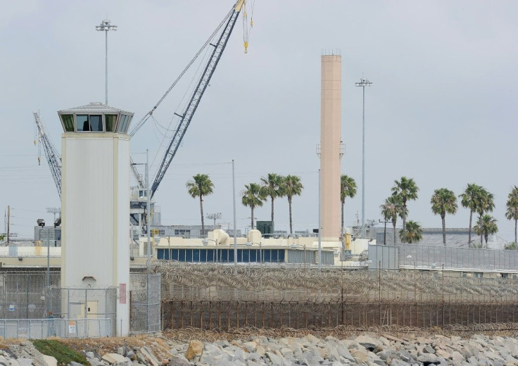 The watchtower of Terminal Island federal prison near Los Angeles, where some 60 percent of the inmate population has tested positive for COVID-19