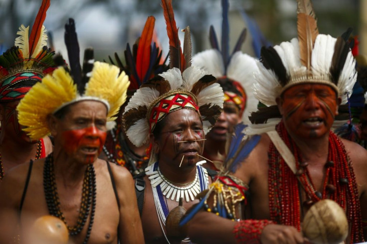 Brazilian Amazon rainforest tribal leaders held a protest demanding the demarcation of indigenous lands in Brasilia in March 2020