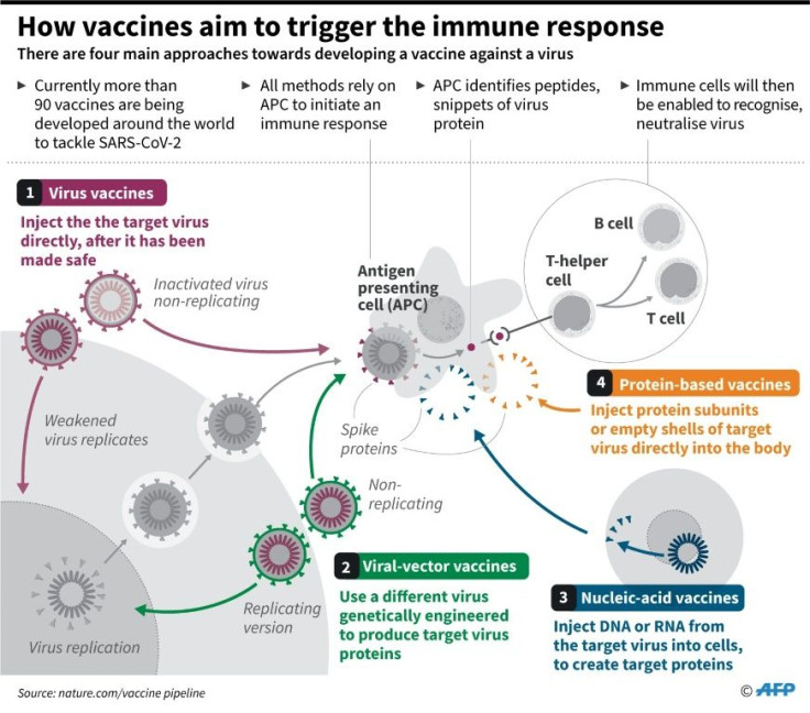 Graphic on the different types of vaccines that aim to artificially trigger an immune response