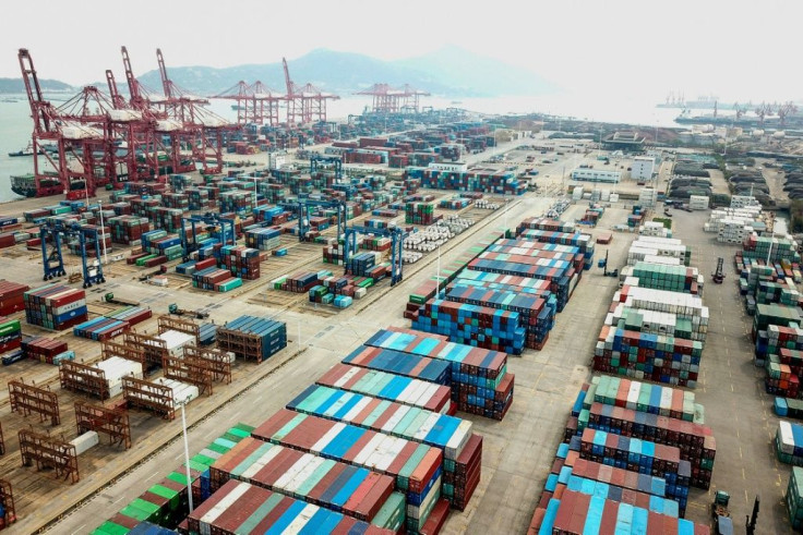 The United States currently runs a trade deficit with China, whose port at Lianyungang in the eastern Jiangsu province is pictured