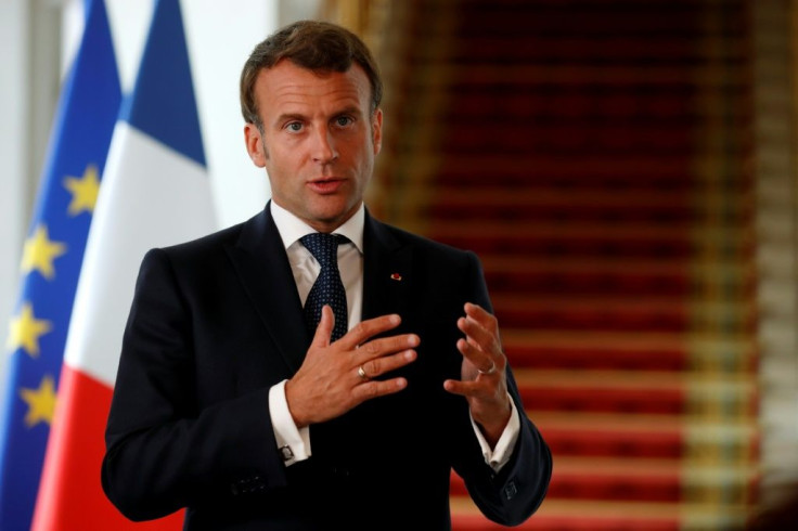 French President Emmanuel Macron (pictured May 4, 2020) said in a televised interview that officials should know by early June 2020 if France has averted a new flare-up of COVID-19