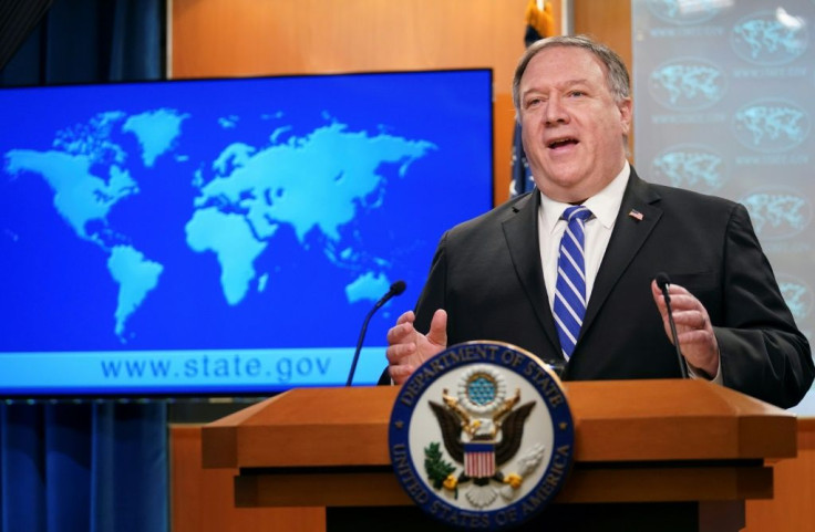 US Secretary of State Mike Pompeo speaks to reporters during a media briefing at the State Department in Washington, DC, on May 6, 2020