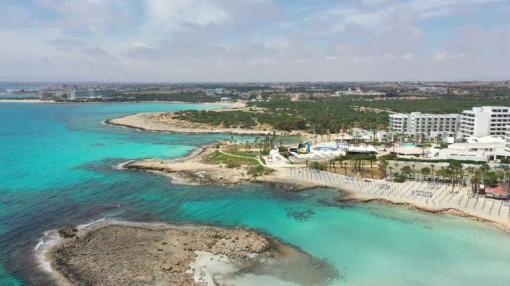 Drone footage shows the beaches of popular Cypriot resort Ayia Napa, virtually deserted