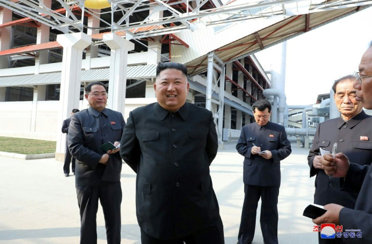 North Korean leader Kim Jong Un visits a fertilizer factory in a KCNA picture released on May 2, 2020 which appeared to confirm he was still alive, despite weeks of speculation