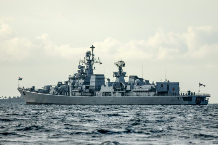 Indian Navy ship INS Jalashwa arrives to evacuate stranded Indian citizens, in Male on May 7, 2020