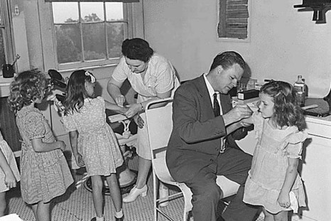 Pre-schoolers in the US being inoculated against smallpox in 1946