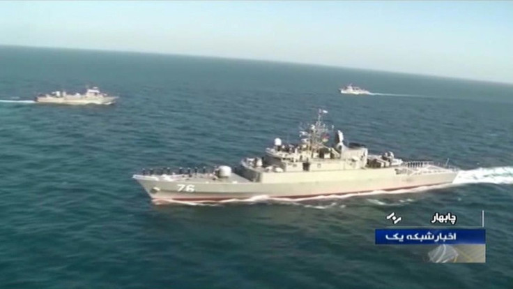 Iranian frigate "Jamaran" is seen during naval drills in December 2019