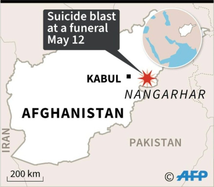 Map of Afghanistan locating Nangarhar province where fatalities were reported on Tuesday after a suicide blast at a funeral.