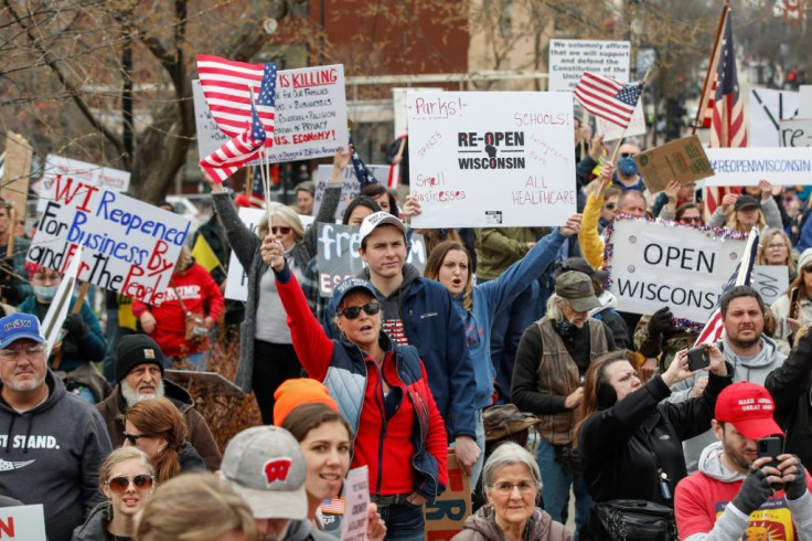 Americans across the country have staged anti-lockdown demonstrations