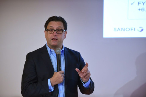 Sanofi's chief executive Paul Hudson presenting the group's 2019 financial results at its Paris headquarters in February.
