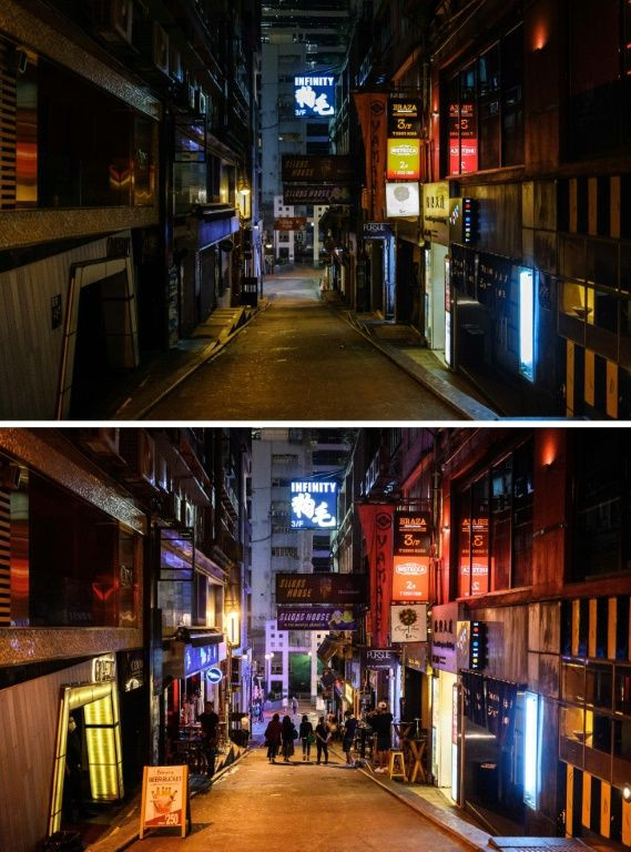 In Hong Kong, revellers are slowly returning to the streets of Lan Kwai Fong, a popular drinking area in the central business district