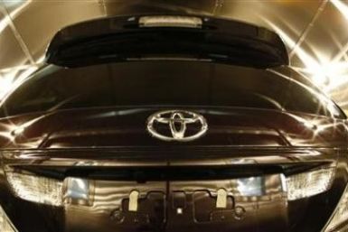 A Toyota car is seen inside the environment testing chamber during a quality control demonstration at its headquarters in Toyota
