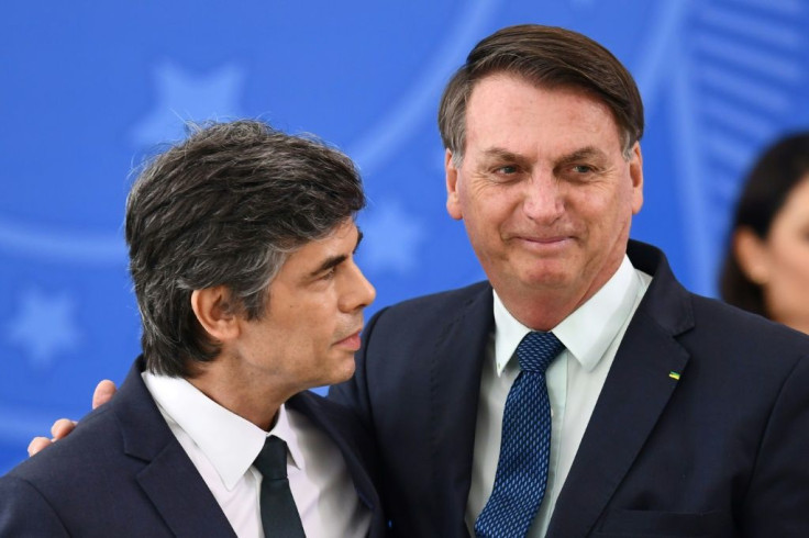 Brazilian Health Minister Nelson Teich (left, with President Jair Bolsonaro) joined the cabinet on April 17, 2020