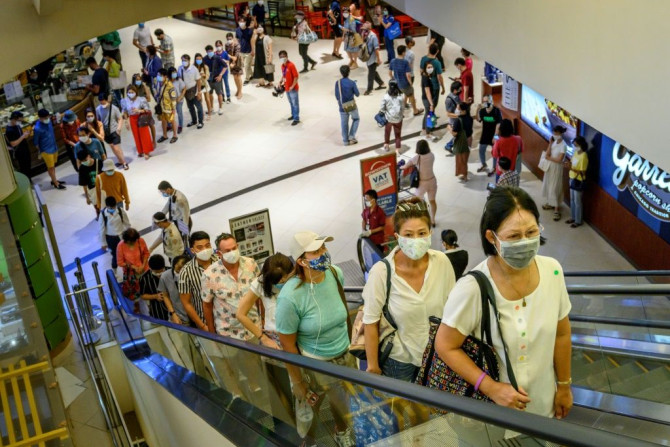 Long queues to enter Bangkok's plush Siam Paragon mall