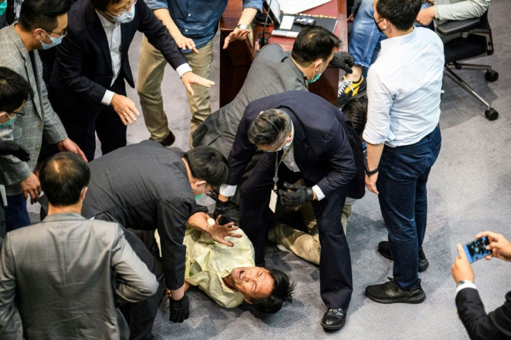 Clashes broke out once more in Hong Kong's legislature