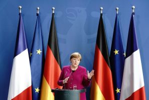 German Chancellor Angela Merkel, along with French President Emmanuel Macron, laid out plans for a massive European fund to fight the economic fallout from the coronavirus