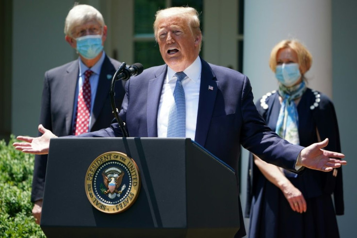 Top US health officials wear masks in public -- except for President Donald Trump