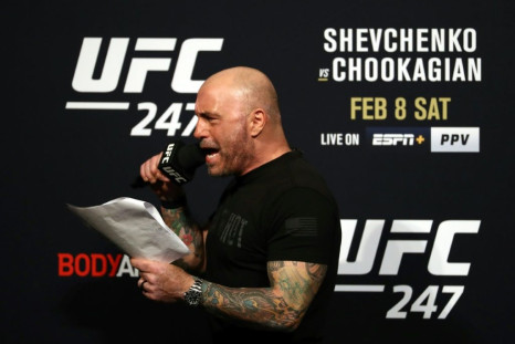 Joe Rogan (pictured February 2020) hosts the most downloaded podcast in the United States