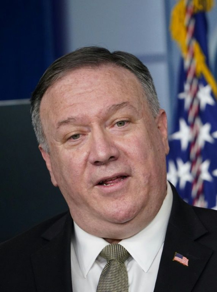 US Secretary of State Mike Pompeo (pictured April 2020) has hailed Taiwan's response to the COVID-19 coronavirus