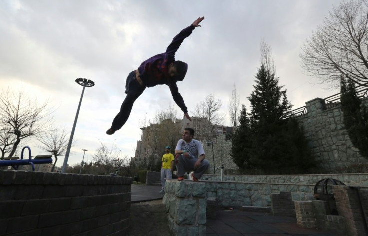 Parkour, an extreme sport born in France in the 1990s blending acrobatics and gymnastics, has a following in neighbourhoods of west Tehran, where high-rise residential buildings are closely connected