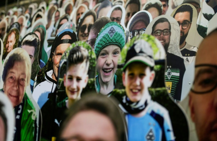Life-sized images of fans have been placed at Borussia Moenchegladbach's stadium