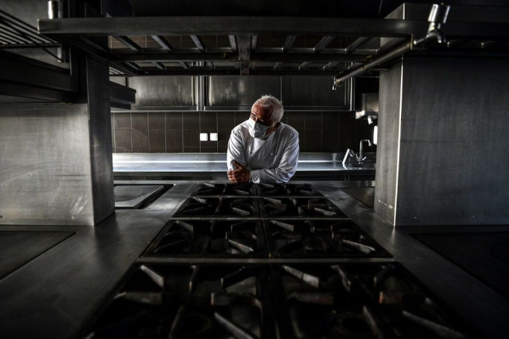 Gutted: French chef Guy Savoy in the empty kitchens of his restaurant at la Monnaie de Paris, which has been hailed as the best in the world