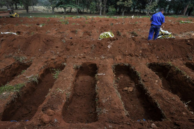 An employee is seen at the Vila Formosa cemetery, in the outskirts of Sao Paulo, Brazil on May 20, 2020, amid the new coronavirus pandemic