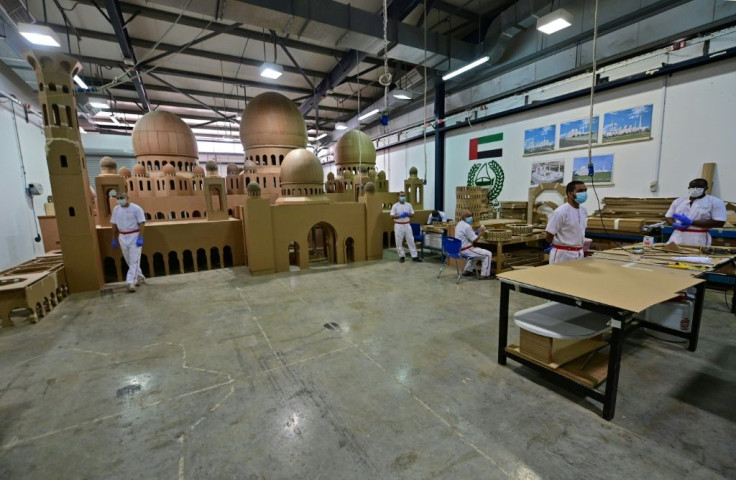 Work has slowed at the prison on a project to build a model of Abu Dhabi's Sheikh Zayed Grand Mosque amid the pandemic