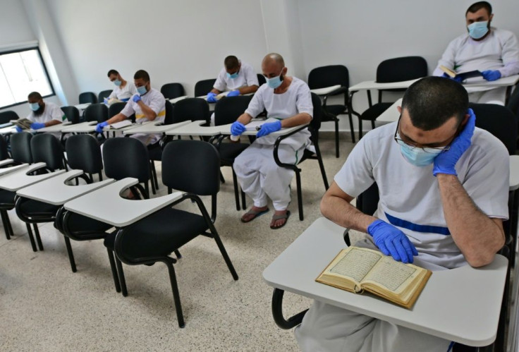 Inmates at the prison also wear protective gear as part of efforts to contain the spread of the COVID-19 disease