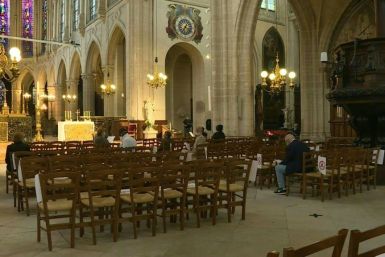 IMAGES  A handful of worshippers attend mass at Saint-Germain-l'Auxerrois church in Paris after French authorities allowed religious ceremonies to be held as the country continues to gradually ease its lockdown.