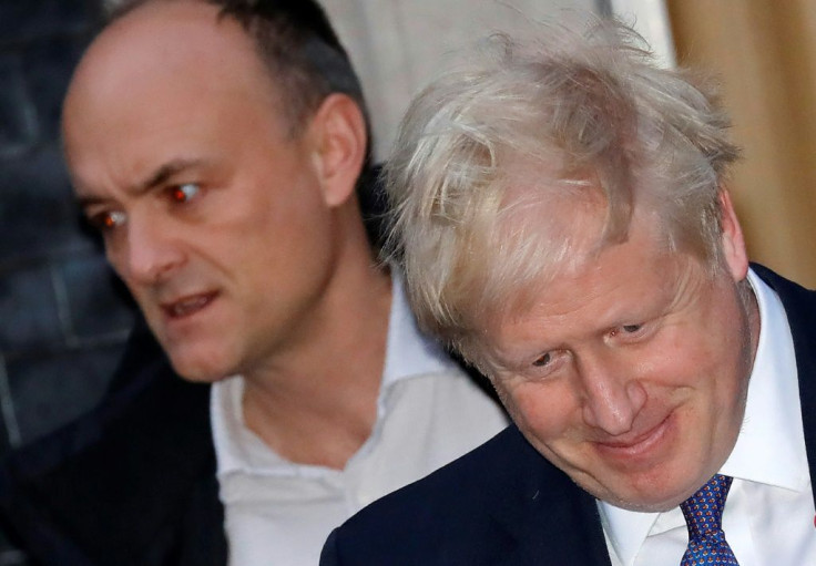 British Prime Minister Boris Johnson pictured with his top adviser Dominic Cummings, who allegedly broke lockdown rules