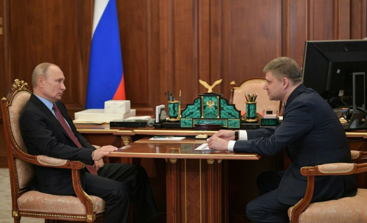 Putin's meeting with the head of Russian Railways, Oleg Belozerov, was the first at the Kremlin since May 9, according to his official schedule