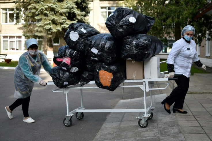 The ByCovid19 volunteers are taking protective equipment to a hospital in the town of Chervyen, some 70 km east of Minsk