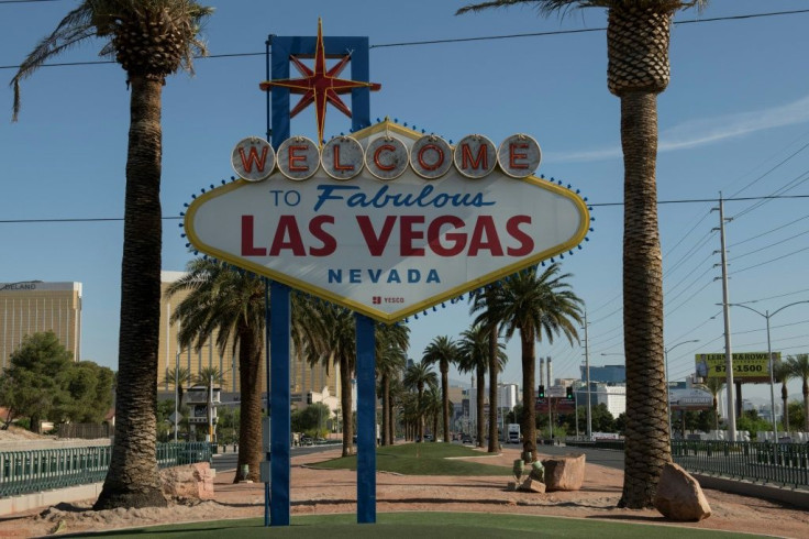 The "Welcome to Las Vegas" sign is seen on a quiet Las Vegas Strip amid the novel coronavirus pandemic on May 8, 2020 in Las Vegas, Nevada.