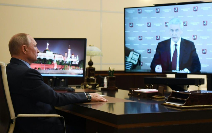 "We can already talk about the next steps out of the crisis situation," Moscow Mayor Sergei Sobyanin (R) told President Vladimir Putin during a televised video conference