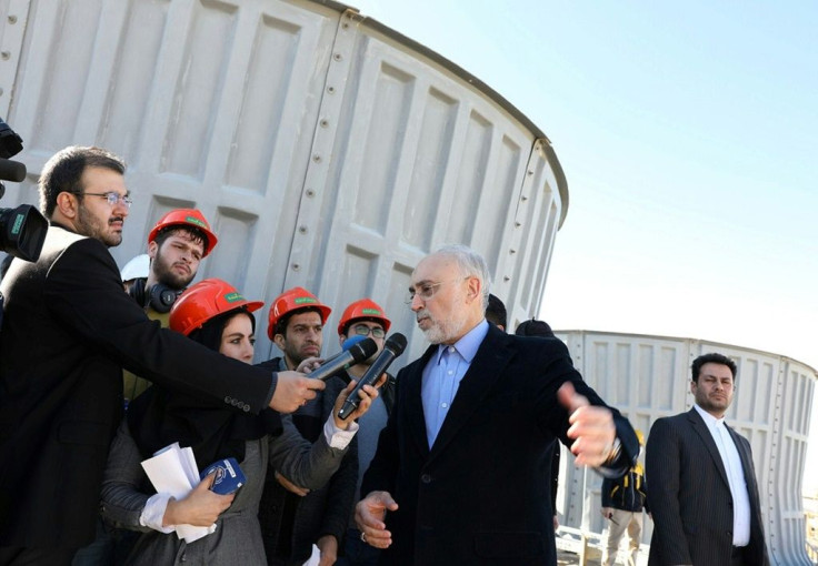 The head of Iran's Atomic Energy Organization, Ali Akbar Salehi, visits the Arak nuclear water reactor in December 2019 -- ending US sanction waivers means workto modify the reactor will end