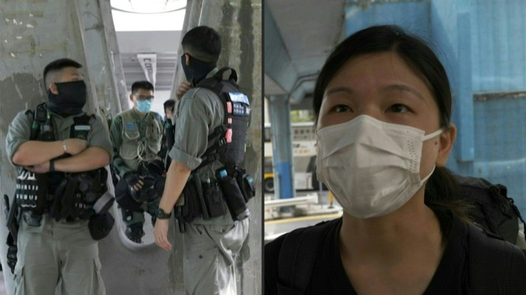 Hong Kong riot police stop and search people downtown ahead of a debate at the city's legislature over a law that would ban insulting China's national anthem. "You can see thereâs police every corner, itâs like martial law in force", says one person a