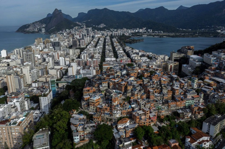 The Pavao-Pavaozinho favela surrounded by the neighborhoods of Copacabana, Ipanema and Lagoa in Rio de Janeiro state, Brazil, on May 22, 2020