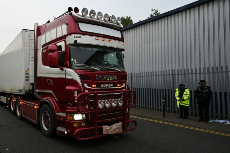 The 39 migrants were found in a truck in an industrial zone east of London