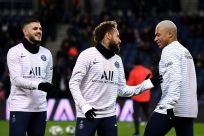 Paris Saint-Germain stars Mauro Icardi, Neymar and Kylian Mbappe. PSG were crowned Ligue 1 champions in late April after the season was ended early
